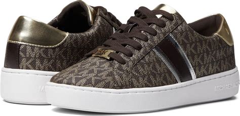 michael kors irving leather and logo stripe sneaker|Irving Leather and Embossed Stripe Sneaker .